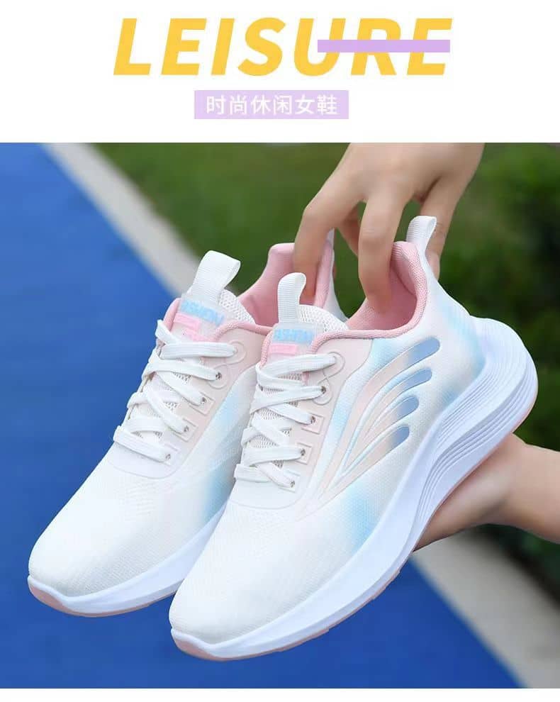 Women's Flyknit Mesh Athletic Shoes Platform Fashion Dad Shoes Anti-Slip Running Shoes
