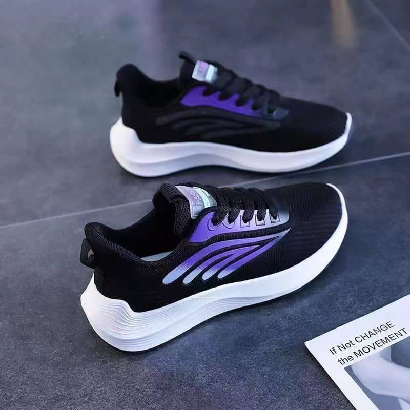 Women's Flyknit Mesh Athletic Shoes Platform Fashion Dad Shoes Anti-Slip Running Shoes