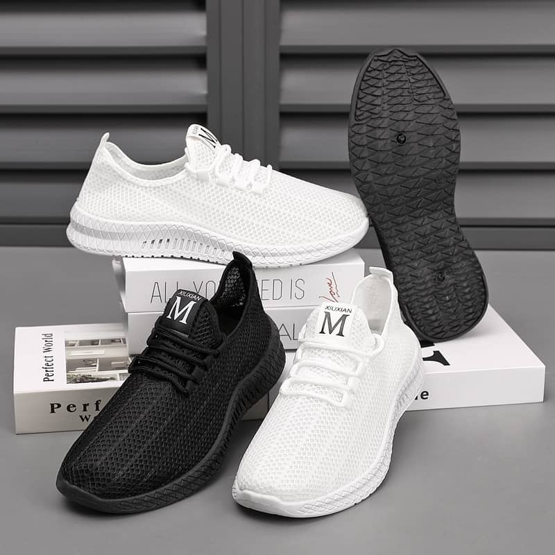 Men's Breathable Mesh Sneakers Soft Sole Comfortable Casual Athletic Shoes Anti-Slip Wear-Resistant