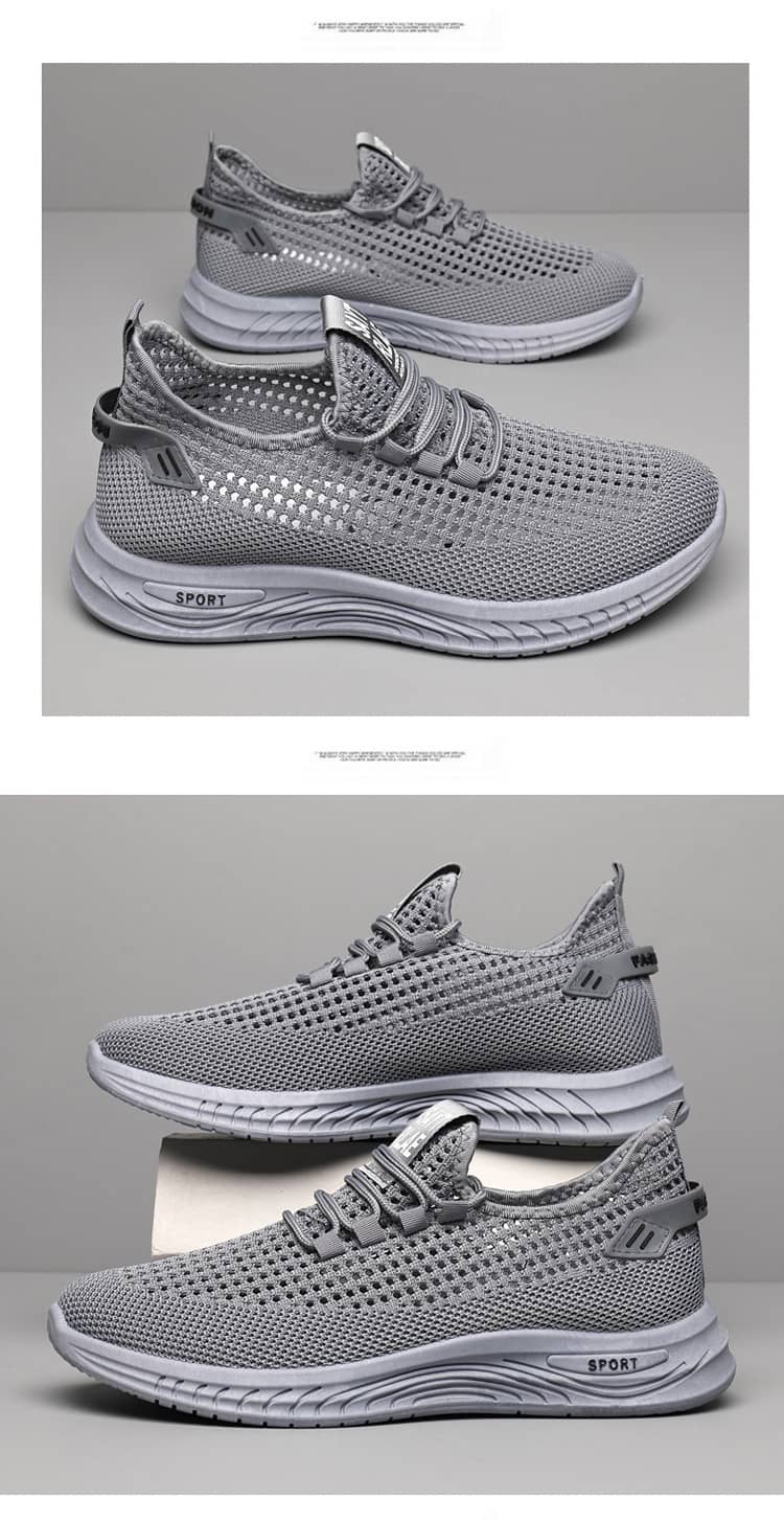 2023 Summer New Breathable Flyknit Lightweight Anti-Slip Wear-Resistant Walking Ultra-Light Men's Shoes