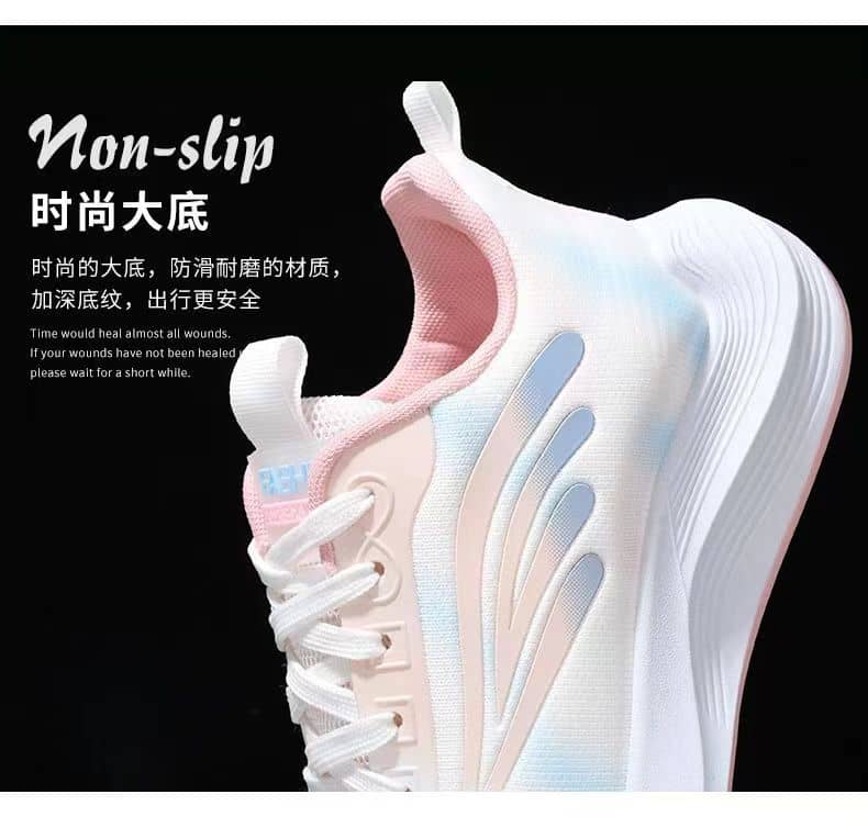 Women's Flyknit Mesh Athletic Shoes Platform Fashion Dad Shoes Anti-Slip Running Shoes