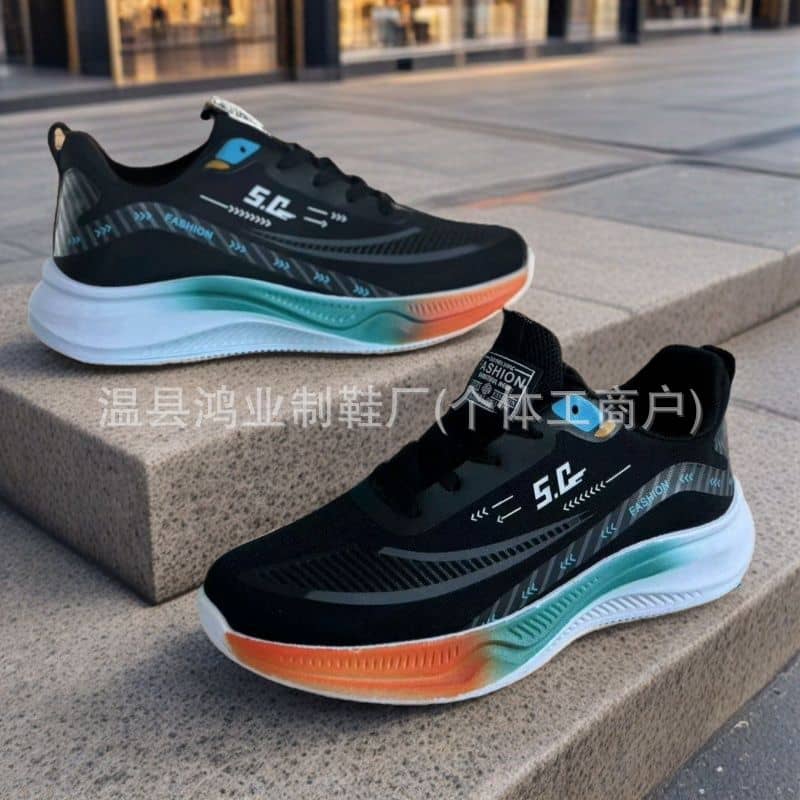 Spring Autumn Men's Ultra-Light Running Shoes Breathable Shock-Absorbing Soft Sole Mesh Sneakers