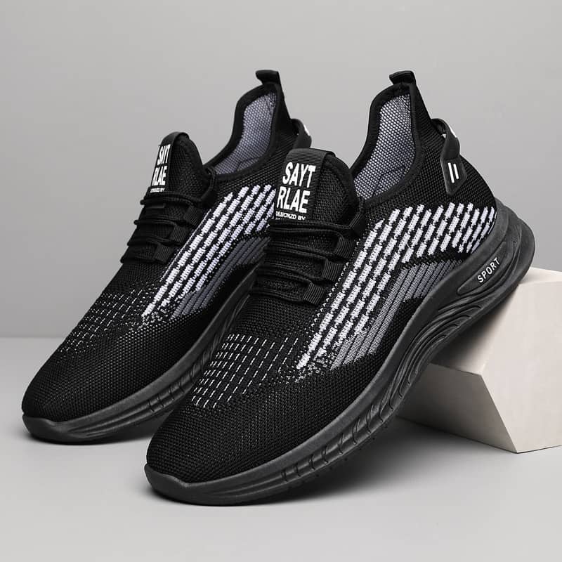 Men's Summer Breathable Flyknit Mesh Casual Shoes Comfortable Soft Sole Slip-On Sneakers