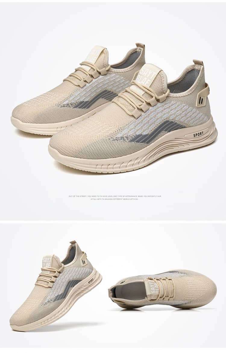 Men's Summer Breathable Flyknit Mesh Casual Shoes Comfortable Soft Sole Slip-On Sneakers