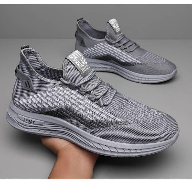 Men's Summer Breathable Flyknit Mesh Casual Shoes Comfortable Soft Sole Slip-On Sneakers