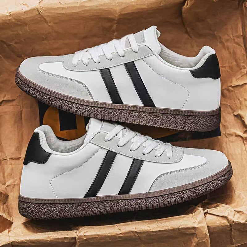 German Army Trainer Style Unisex White Sneakers Casual Sports Shoes Couple Style Campus