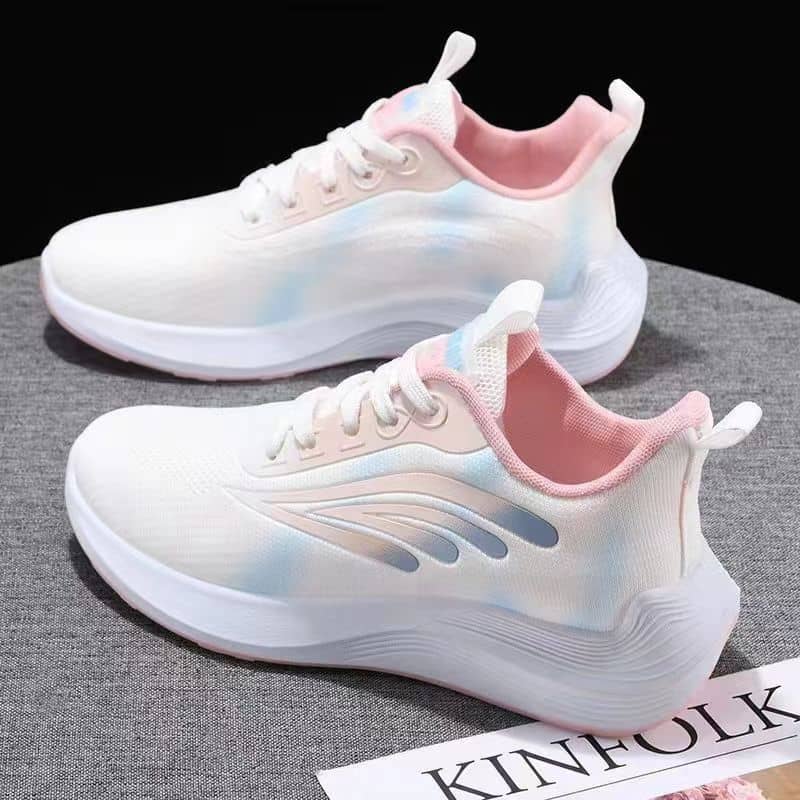 Women's Flyknit Mesh Athletic Shoes Platform Fashion Dad Shoes Anti-Slip Running Shoes