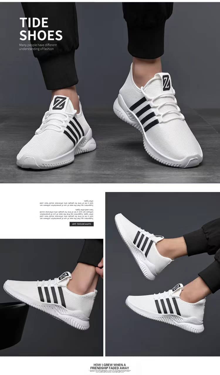 New Spring & Autumn Unisex Breathable Mesh Sneakers Korean Style Student Running Shoes Anti-Slip Athletic Shoes for Men