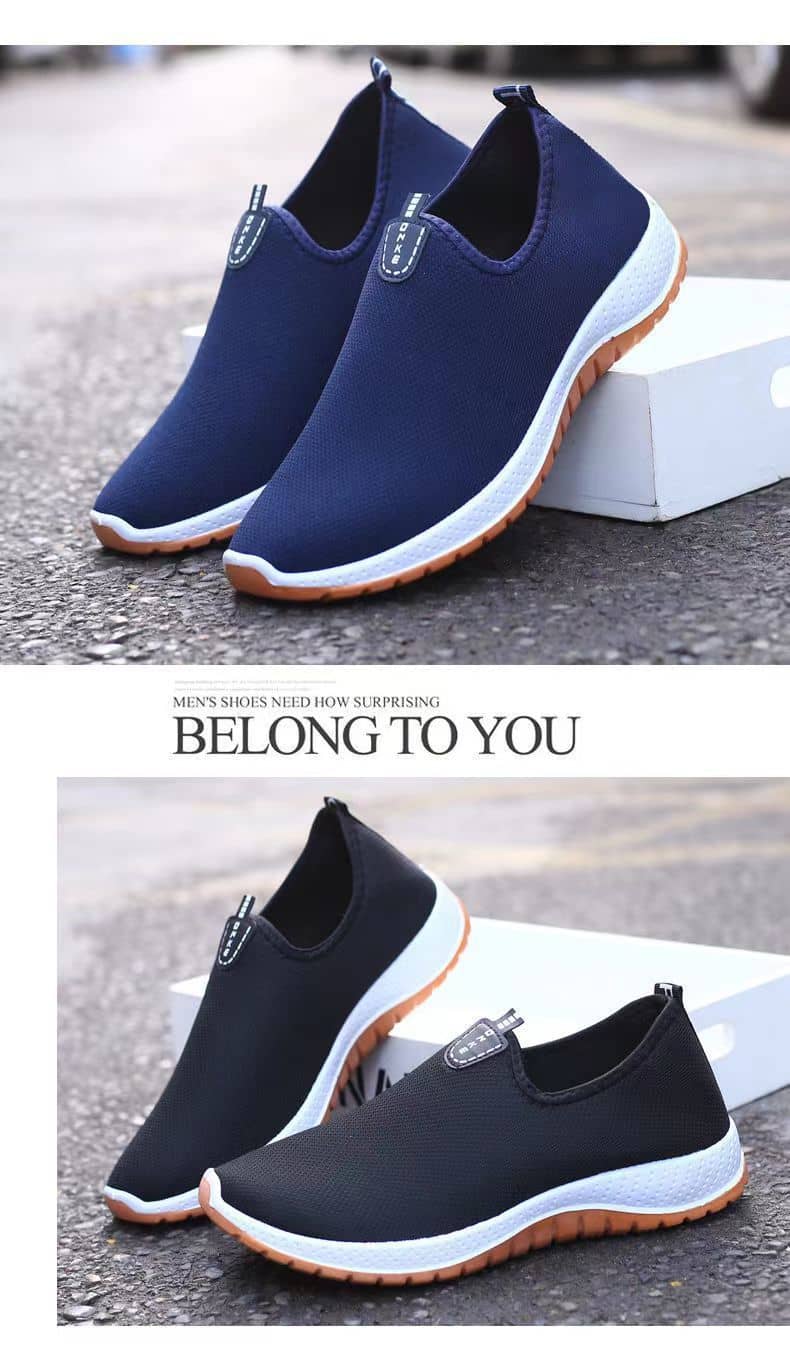 Old Beijing Cloth Shoes Thickened Rubber Sole Slip-On Lightweight Unlined Shoes for Men and Women