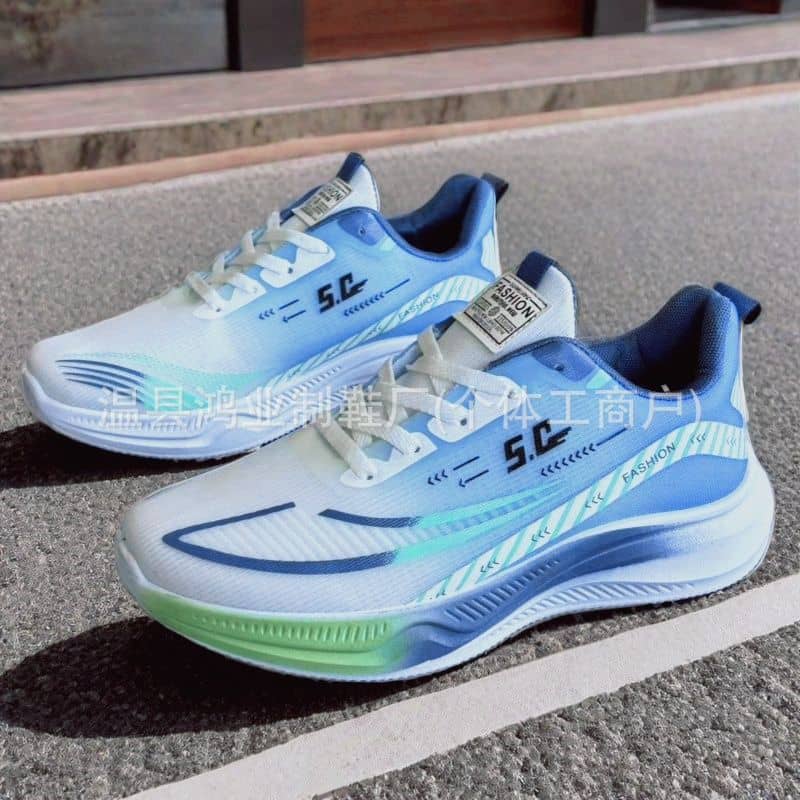 Spring Autumn Men's Ultra-Light Running Shoes Breathable Shock-Absorbing Soft Sole Mesh Sneakers
