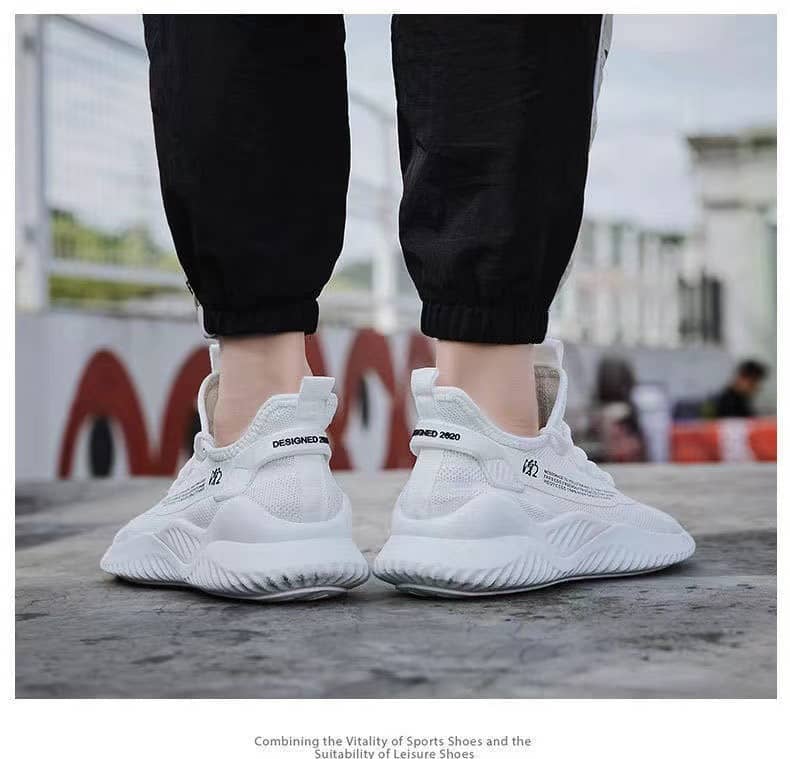 Men's Four Seasons Casual Comfortable Mesh Shoes Student Running Shoes Trendy Shoes Anti-Slip Coconut Shoes