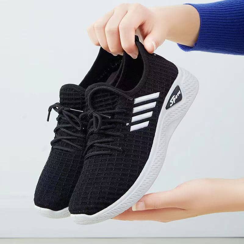 Women's Flyknit Athletic Shoes Soft Sole Slip-On Casual Walking Shoes Breathable Anti-Slip