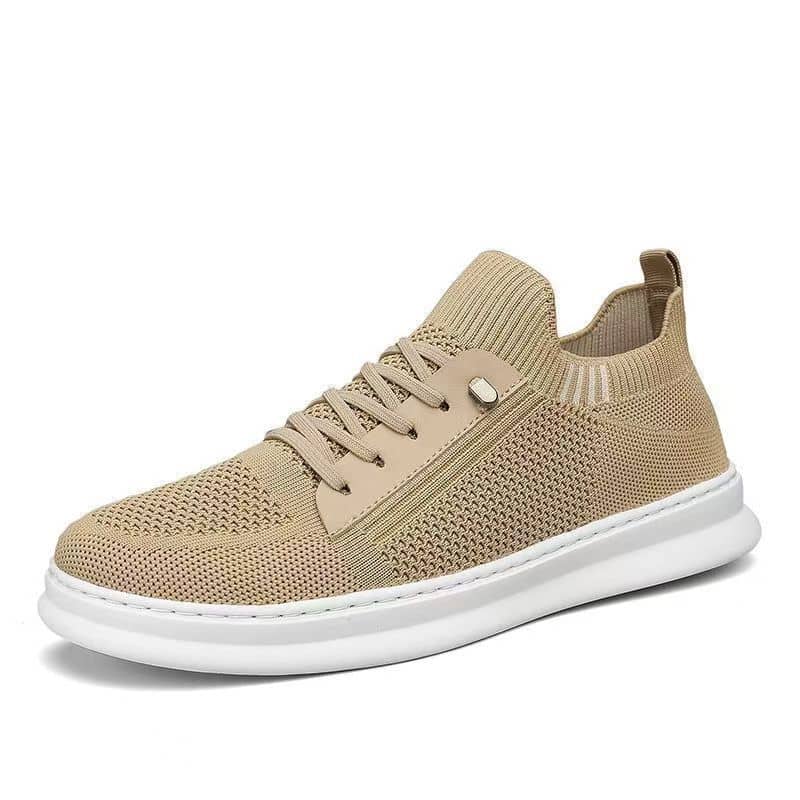 Men's Breathable Flyknit Mesh Athletic Shoes Soft Sole Casual Board Shoes
