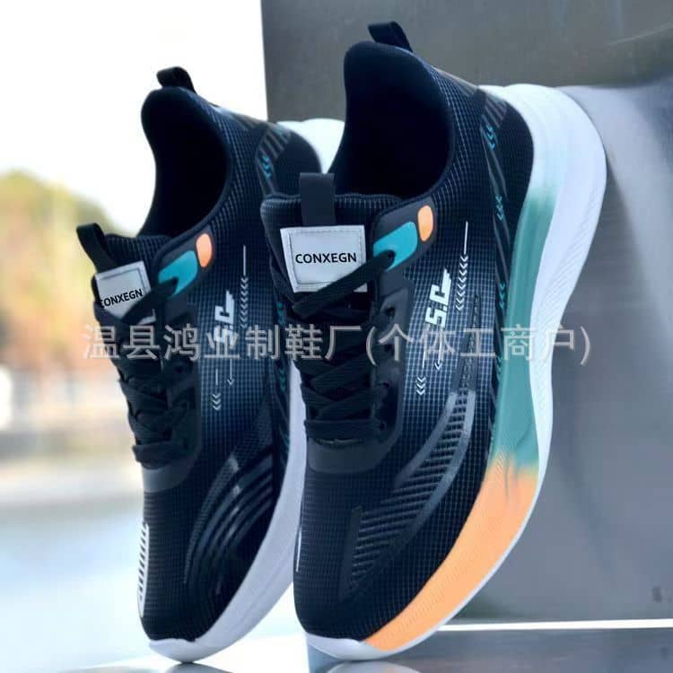 Spring Autumn Men's Ultra-Light Running Shoes Breathable Shock-Absorbing Soft Sole Mesh Sneakers