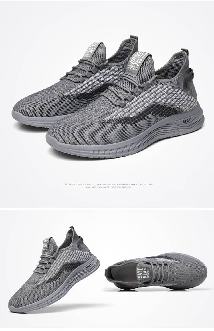 Men's Summer Breathable Flyknit Mesh Casual Shoes Comfortable Soft Sole Slip-On Sneakers