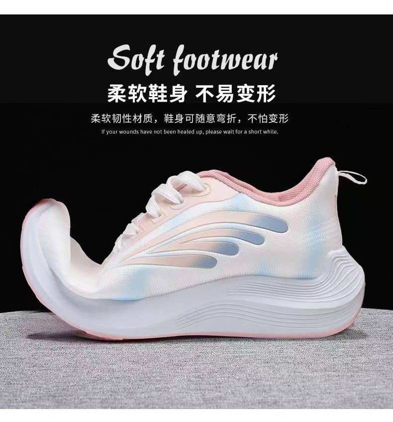 Women's Flyknit Mesh Athletic Shoes Platform Fashion Dad Shoes Anti-Slip Running Shoes