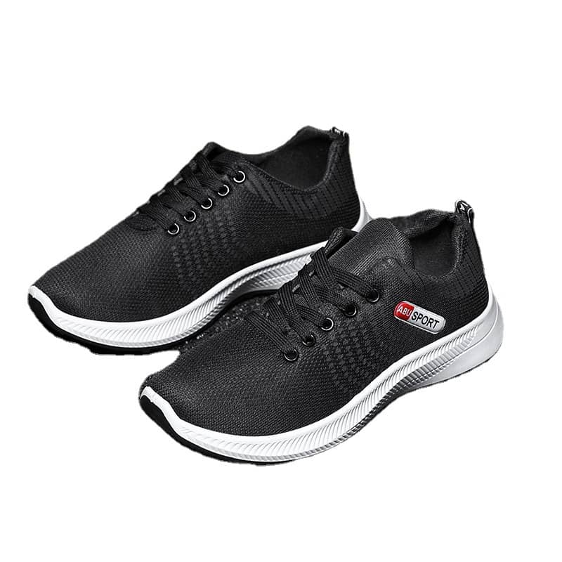 Men's Breathable Flyknit Mesh Casual Athletic Running Shoes Lightweight Wear-Resistant Comfortable Sneakers