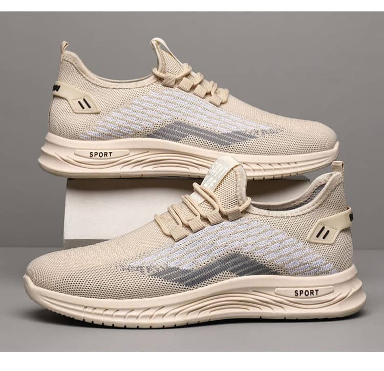 Men's Summer Breathable Flyknit Mesh Casual Shoes Comfortable Soft Sole Slip-On Sneakers