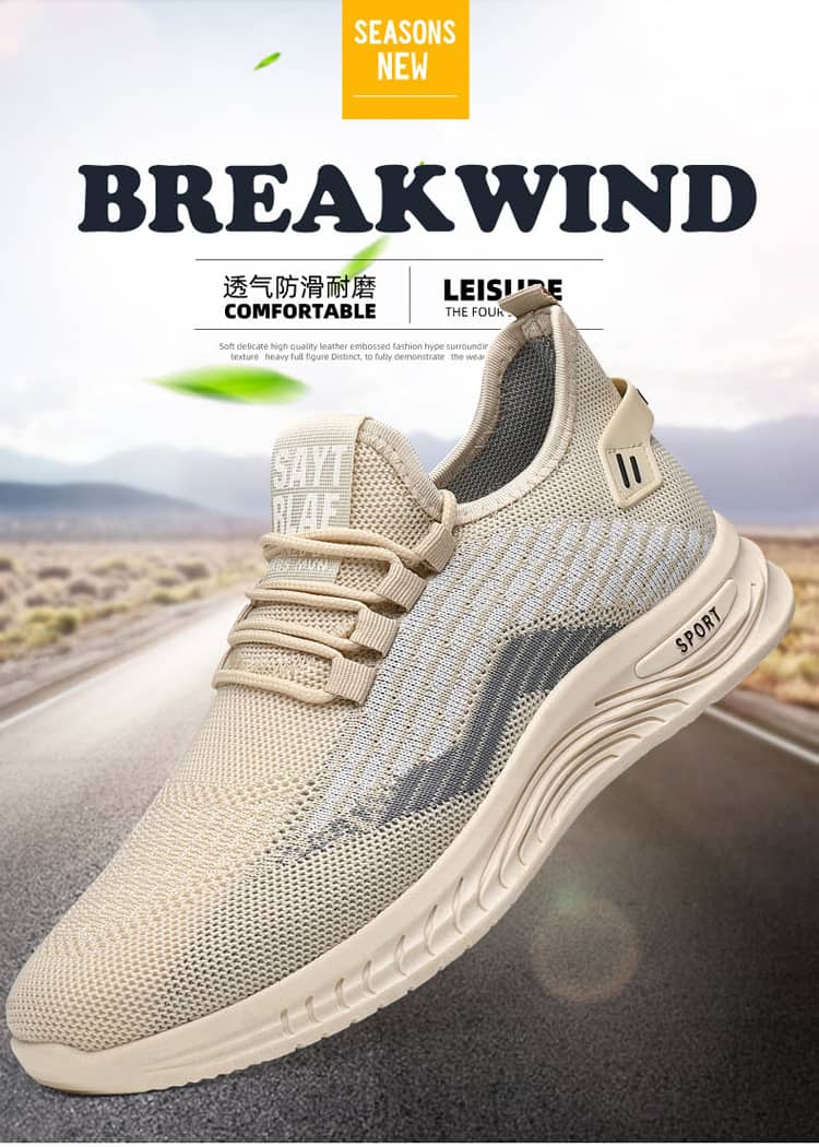 Men's Summer Breathable Flyknit Mesh Casual Shoes Comfortable Soft Sole Slip-On Sneakers