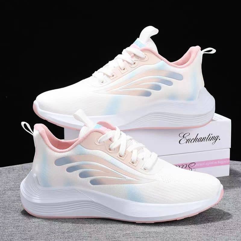 Women's Flyknit Mesh Athletic Shoes Platform Fashion Dad Shoes Anti-Slip Running Shoes