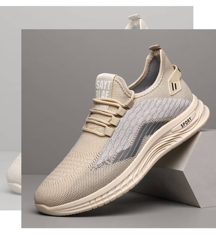 Men's Summer Breathable Flyknit Mesh Casual Shoes Comfortable Soft Sole Slip-On Sneakers