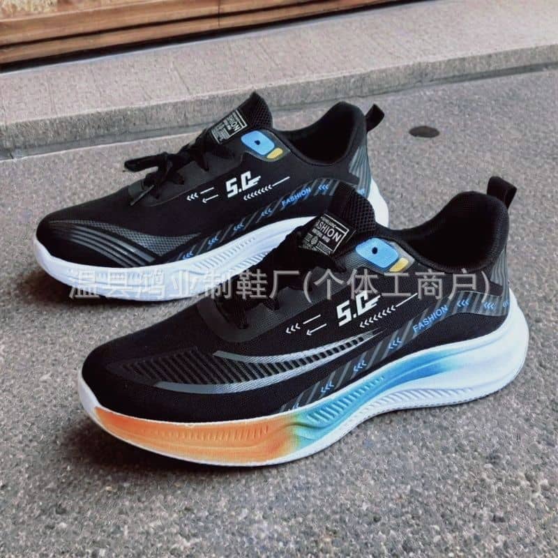 Spring Autumn Men's Ultra-Light Running Shoes Breathable Shock-Absorbing Soft Sole Mesh Sneakers