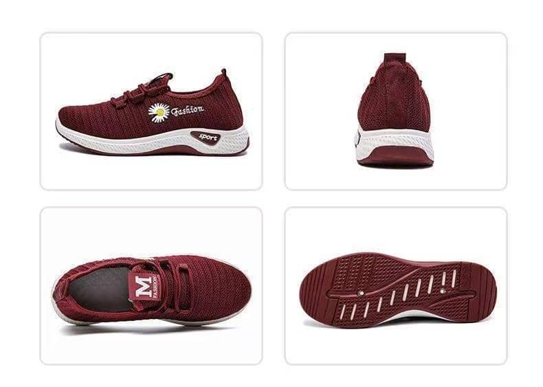 New Flyknit Women's Athletic Shoes Soft Sole Slip-On Casual Walking Shoes Anti-Slip