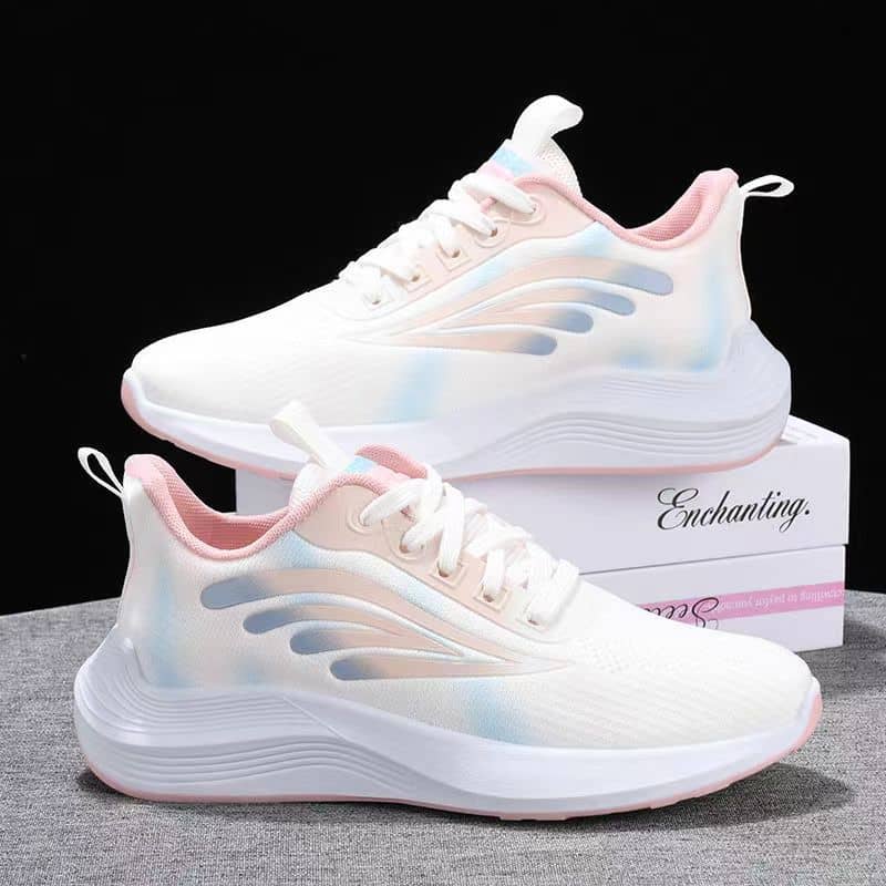 Women's Flyknit Mesh Athletic Shoes Platform Fashion Dad Shoes Anti-Slip Running Shoes