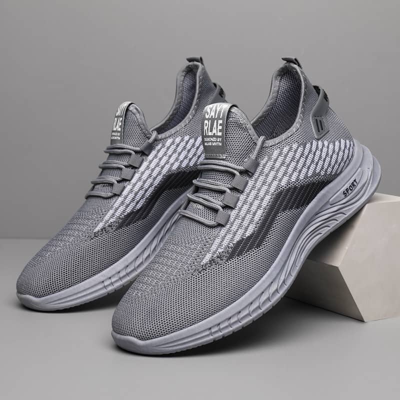Men's Summer Breathable Flyknit Mesh Casual Shoes Comfortable Soft Sole Slip-On Sneakers