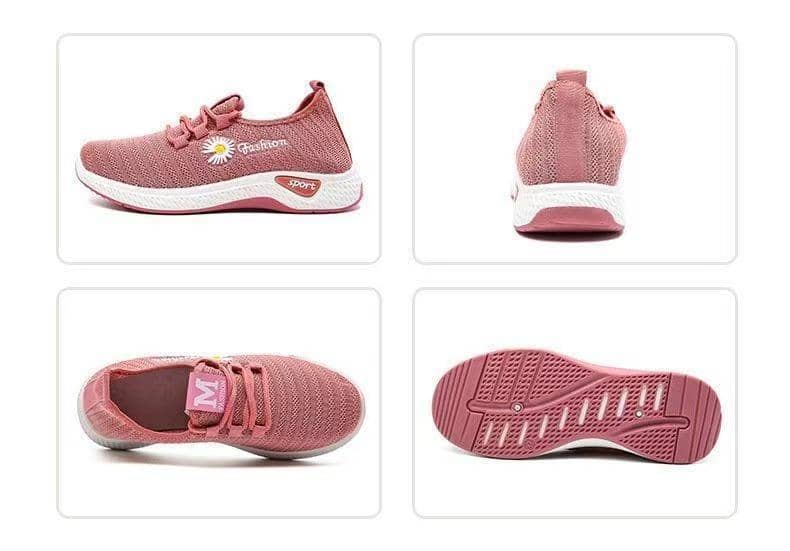 New Flyknit Women's Athletic Shoes Soft Sole Slip-On Casual Walking Shoes Anti-Slip