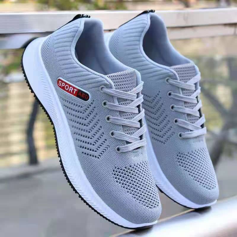 Spring New Men's Flyknit Mesh Athletic Shoes Trendy Versatile Breathable Casual Shoes Comfortable Walking Shoes