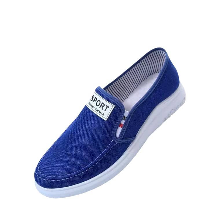 Men's Canvas Slip-On Shoes Denim Casual Loafers Lightweight Breathable Anti-Slip Wear-Resistant Student Shoes