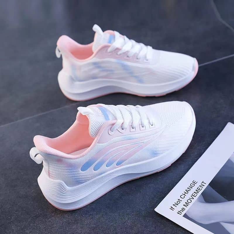 Women's Flyknit Mesh Athletic Shoes Platform Fashion Dad Shoes Anti-Slip Running Shoes