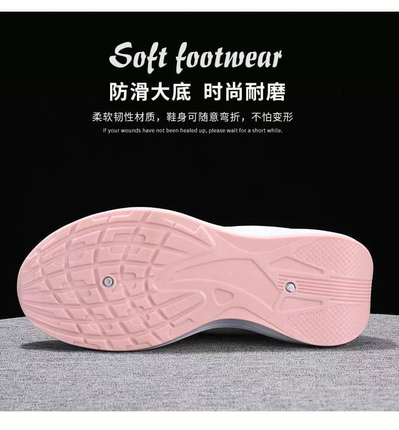 Women's Flyknit Mesh Athletic Shoes Platform Fashion Dad Shoes Anti-Slip Running Shoes