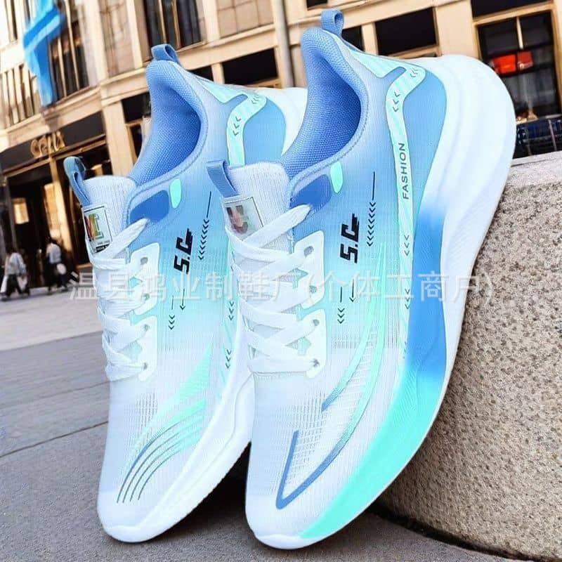 Spring Autumn Men's Ultra-Light Running Shoes Breathable Shock-Absorbing Soft Sole Mesh Sneakers