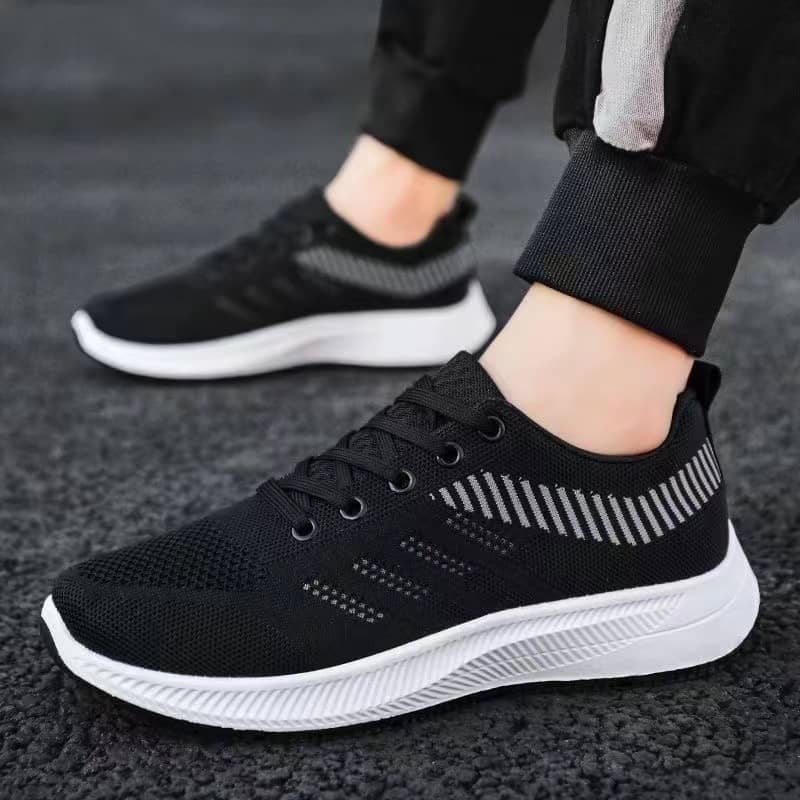 Men's Flyknit Mesh Breathable Casual Walking Shoes All-Season Comfortable Lightweight Sneakers