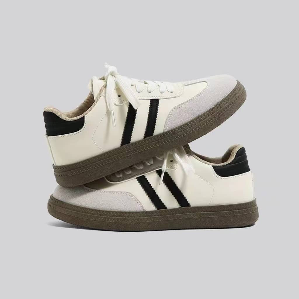 German Army Trainer Style Unisex White Sneakers Casual Sports Shoes Couple Style Campus