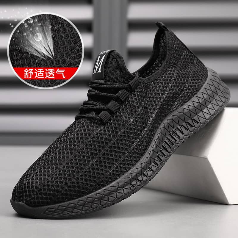 New Spring & Autumn Unisex Breathable Mesh Sneakers Korean Style Student Running Shoes Anti-Slip Athletic Shoes for Men