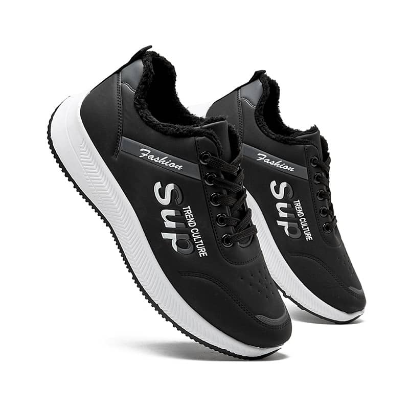 Men's Korean-Style Casual PU Athletic Shoes Comfortable Student White Sneakers Running Shoes