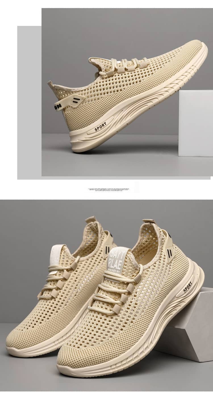 2023 Summer New Breathable Flyknit Lightweight Anti-Slip Wear-Resistant Walking Ultra-Light Men's Shoes
