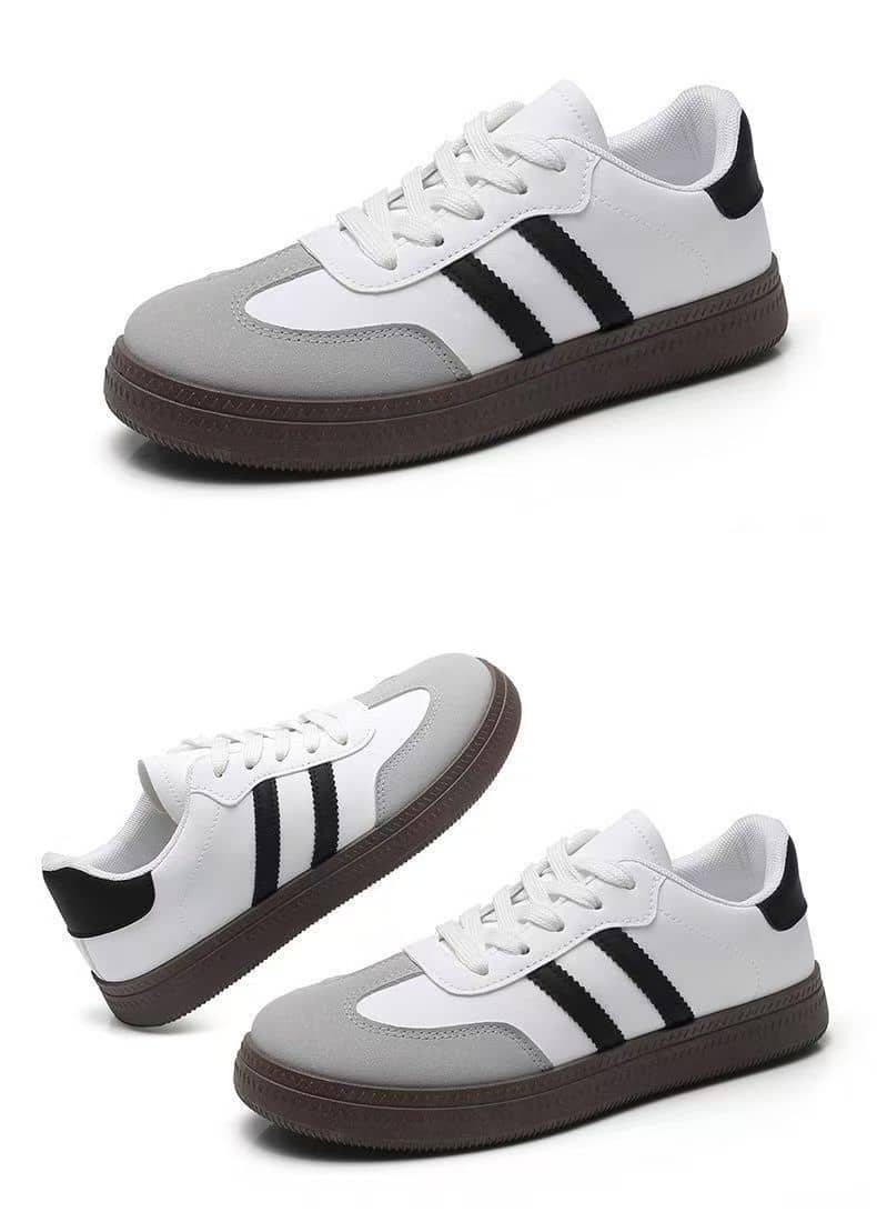German Army Trainer Style Unisex White Sneakers Casual Sports Shoes Couple Style Campus
