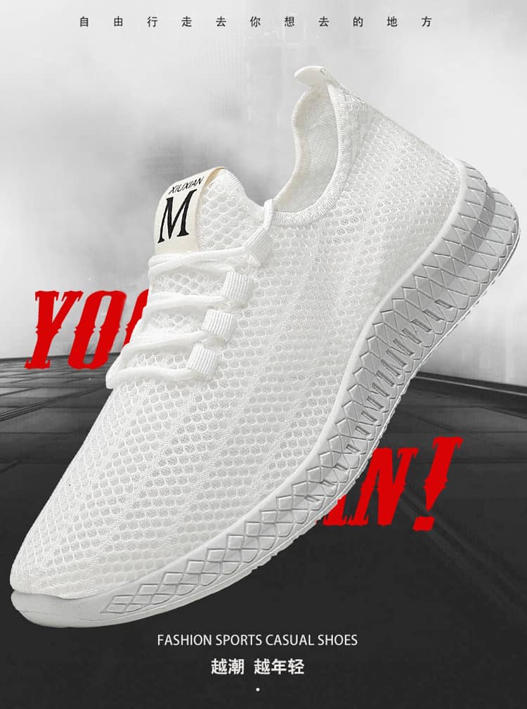 Men's Breathable Mesh Sneakers Soft Sole Comfortable Casual Athletic Shoes Anti-Slip Wear-Resistant