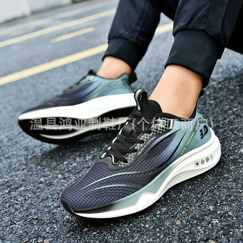 Spring Autumn Men's Ultra-Light Running Shoes Breathable Shock-Absorbing Soft Sole Mesh Sneakers